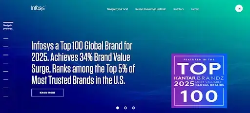 Infosys highlighted as a global player in technology and cloud security.