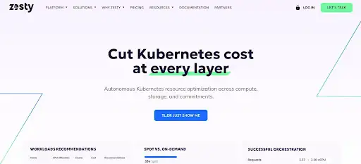 Zesty automation platform supporting AWS cost optimization across workloads.